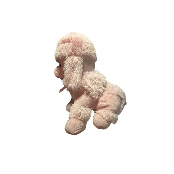 Dan Dee Pink Poodle Plush Stuffed Animal Heart Ribbon Shaggy Dog Toy - Picture 5 of 8